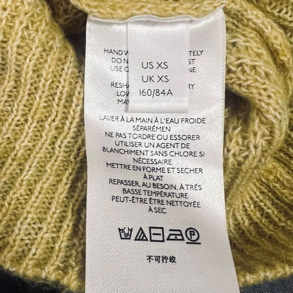 Anthropologie Womens Yellow Keely Cable Knit Wool Blend Pullover Sweater Size XS - Picture 7 of 10